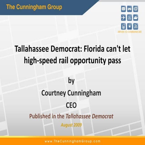 COURTNEY CUNNINGHAM - Florida's High Speed Rail Opportunity