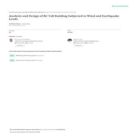 Analysis and design of high rise rc building under seismic load | PDF