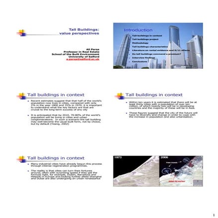 Tall Buildings Value Perspectives Salford December 2010 - Professor Ali Parsa