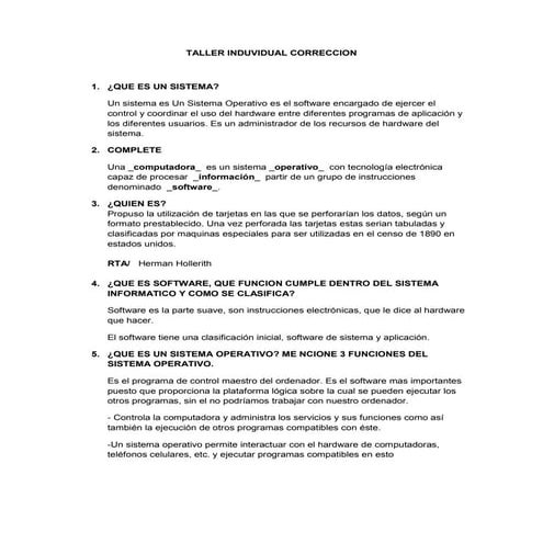 Taller de repaso informatica grado 6 | PDF