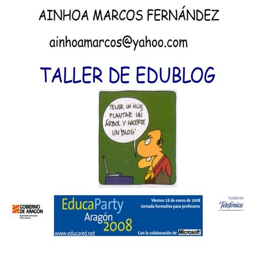 TALLER DE EDUBLOG EN EDUCAPARTY