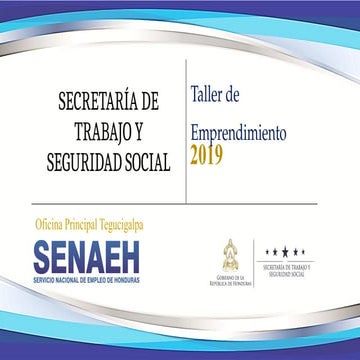Taller-de-EMPRENDIMIENTO SECRETARÍA DE TRABAJO Y SEGURIDAD SOCIAL