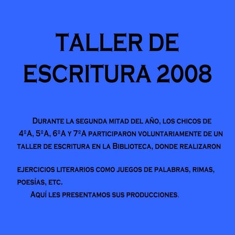 Taller de escritura