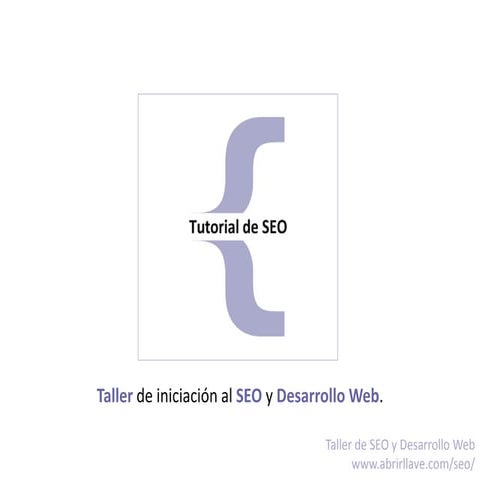 Taller de iniciación al SEO y Desarrollo Web