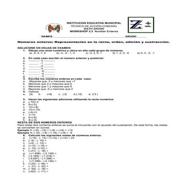 Taller 1.1 grado septimo | PDF