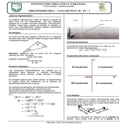 Taller 1 introducion a la trigonometria 2014