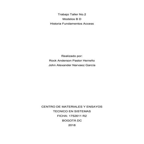 Taller 2 Historia Fundamentos Access