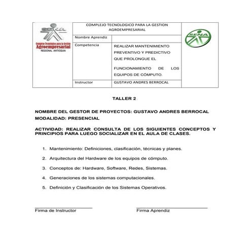 Taller 2 de mantenimiento