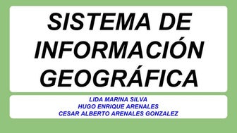 SISTEMAS DE INFORMACIÓN GEOGRÁFICA Taller 2 grupo no. 1 