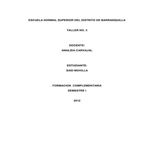 Taller 3 said movilla