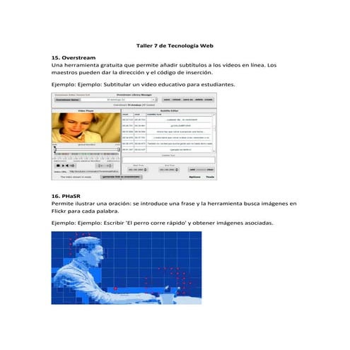 Taller 7: Uso educativo de 15 herramientas tecnológicas de la web