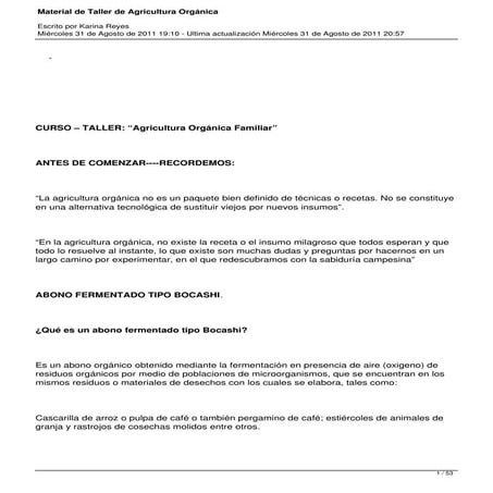 Taller agricultura organica