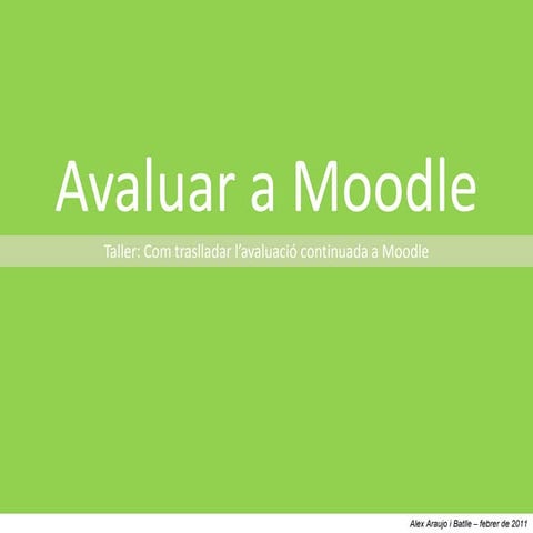 Taller Avaluacio a Moodle