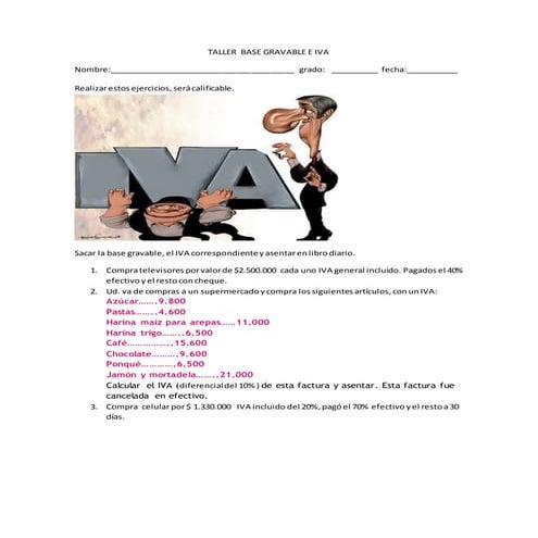 Taller recuperacion fraccionarios | DOCX