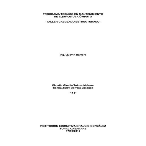 Taller cableado estruturado final