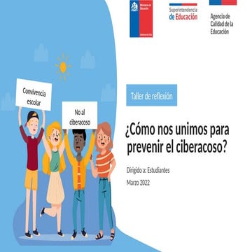 taller ciberacoso para trabajar con estudiantes de basica y media | PPTX