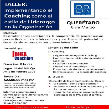 Taller Coaching en Querétaro