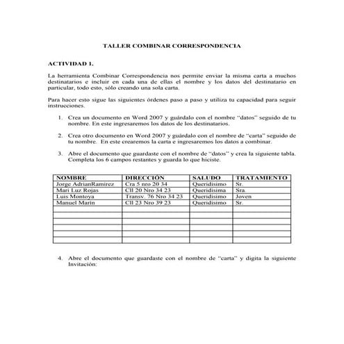 Taller combinar correspondencia 1
