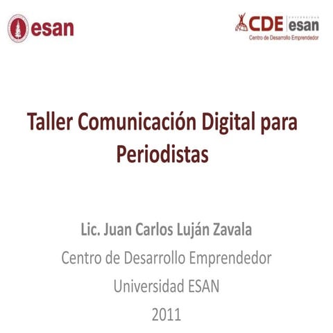 Taller de Comunicación Digital para Periodistas