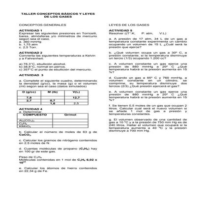 Taller conceptos básicos y leyes de los gases