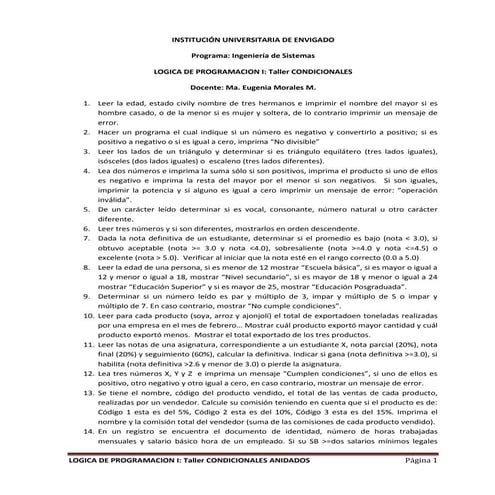 Taller condicionales marzo22