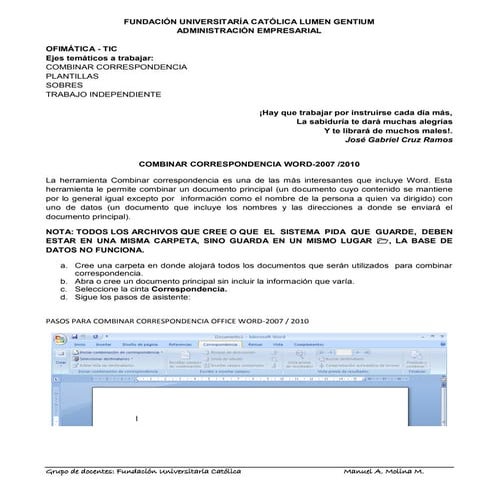 Taller correspondencia