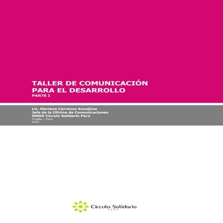 Perfil de Taller de Comunicación para el Desarrollo | PDF