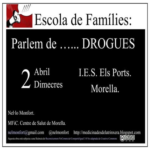Taller d drogues escola de pares i mares ies els ports 2 4-2014