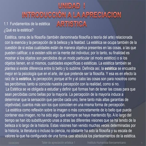 Taller De Apreciacion Artistica 1