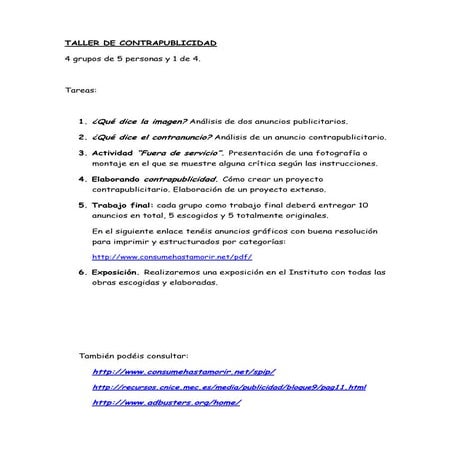 Taller de contrapublicidad