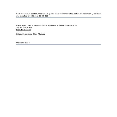 Taller de economía mexicana ii esperanza ríos