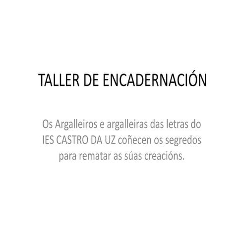 Taller de encadernación