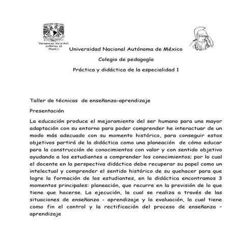 Taller de estrategias de enseñanza aprendizaje