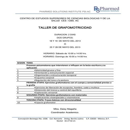 Taller de grafomotricidad