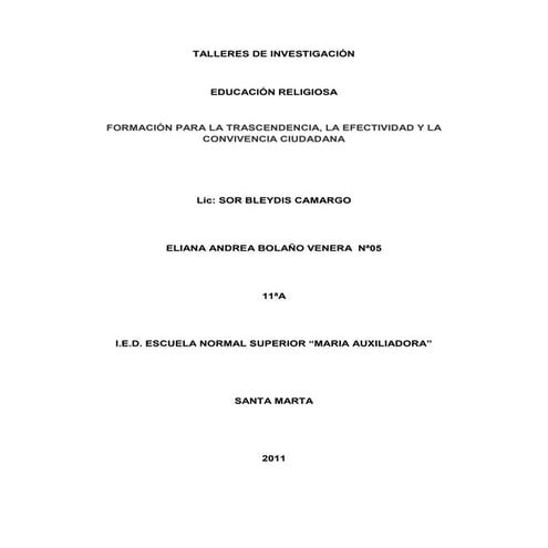 Taller de investigacion de religion