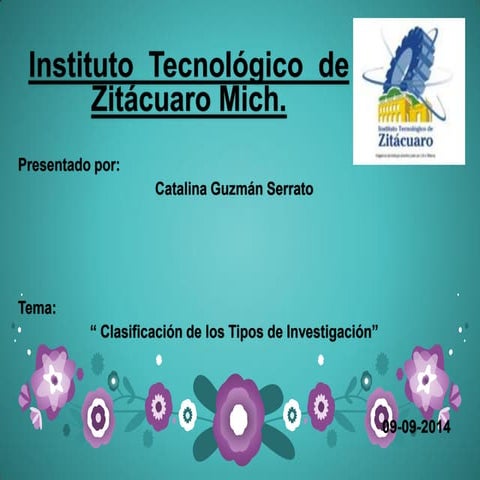 clasificacion de los tipos de investigacion