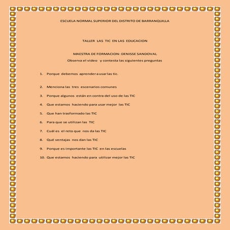 Taller de las tic en la educacion