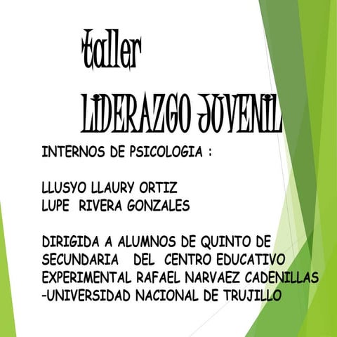 Taller de Liderazgo- dinamica y diapositivas