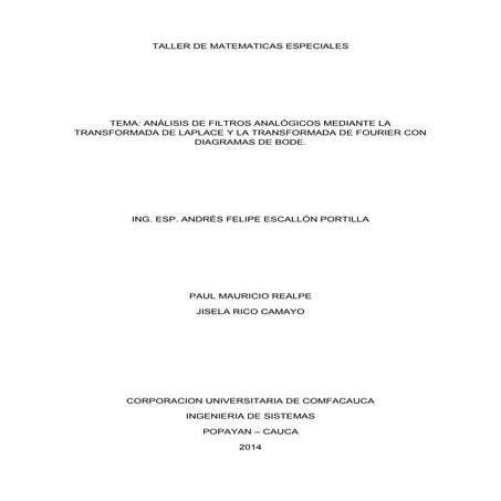 Taller de matematicas especiales