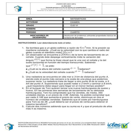 Examen matematicas clei iii 1 p | DOCX