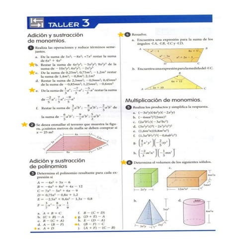 Taller de expresiones algebraicas | DOCX