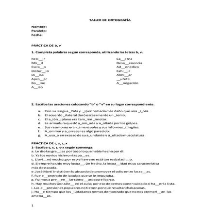 Taller de ortografía