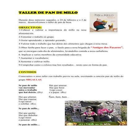 Taller de pan de millo