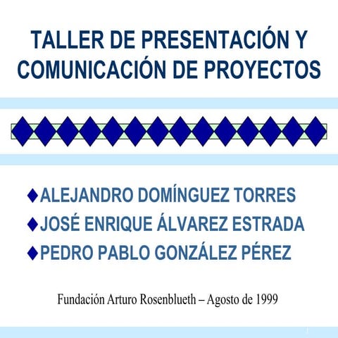 Taller de presentación y comunicación de proyectos | PDF
