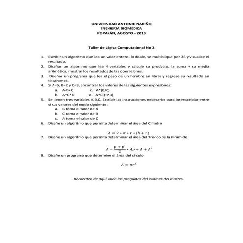 Taller de primer semestre