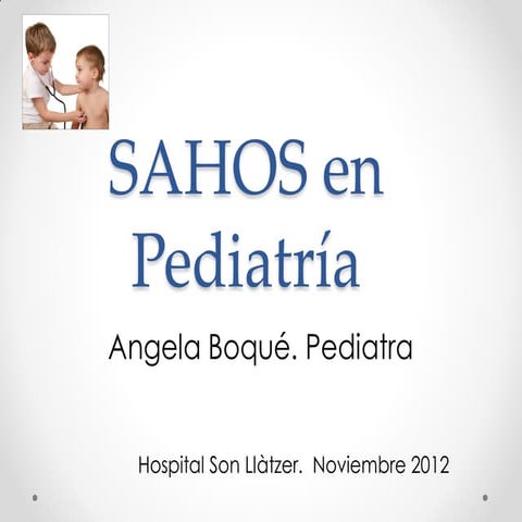 Taller de sahos en pediatría | PDF
