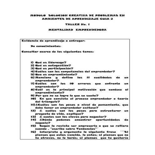 taller de emprendimiento