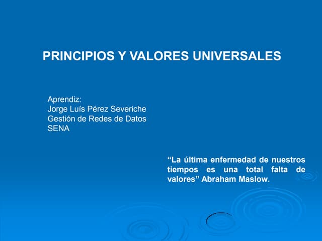 Taller de valores y principios univ...