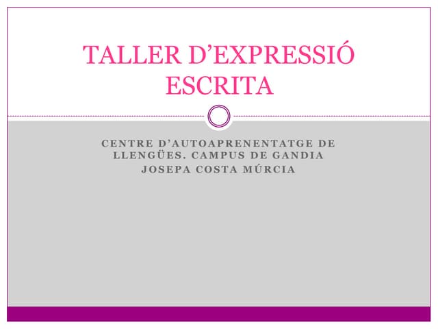 Taller d’expressió escrita