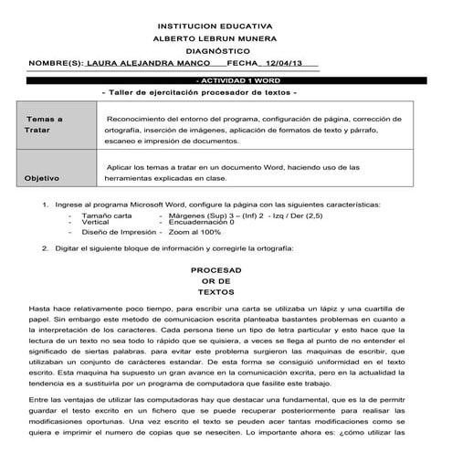 Taller diagnostico lebrun